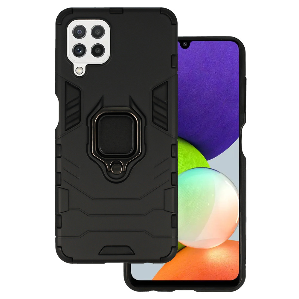 Ring Armor Case for Samsung Galaxy A22 4G/M22 4G Black