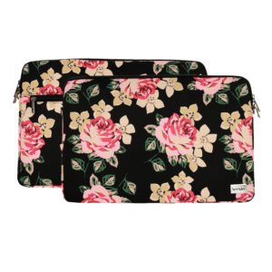 Wonder Sleeve Laptop 15-16 inches black and roses
