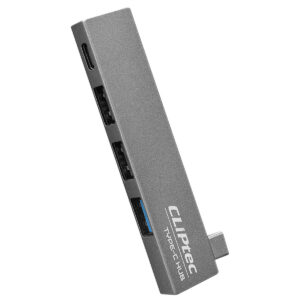 Cliptec Adapter HUB - Type C na USB 3.1 + 2xUSB 2.0 + Type C - Conquer RZH623 grey