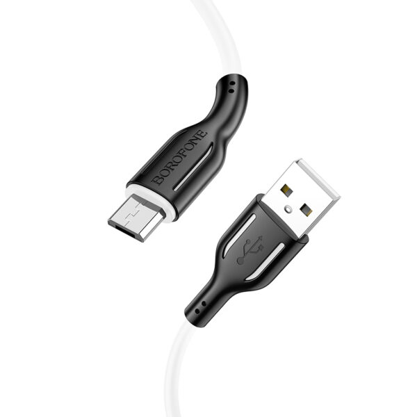 Borofone Cable BX63 Charming - USB to MicroUSB - 2,4A 1 metre black-white