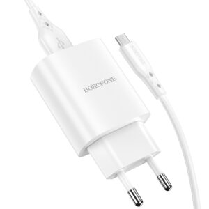 Borofone Wall charger BN1 Innovative - USB - 2,1A with USB to MicroUSB white