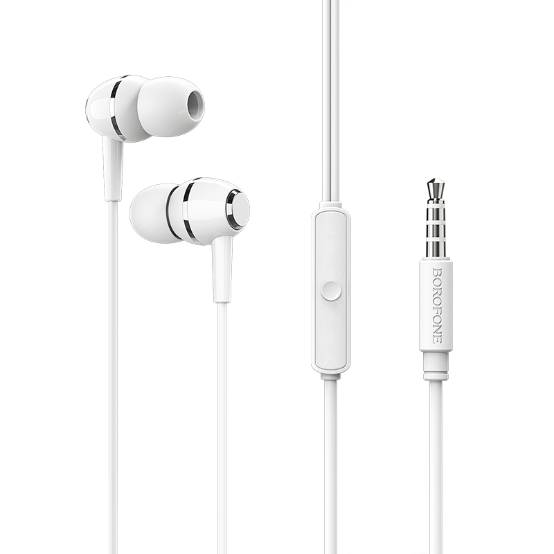 Borofone Earphones BM36 Acura with microphone white