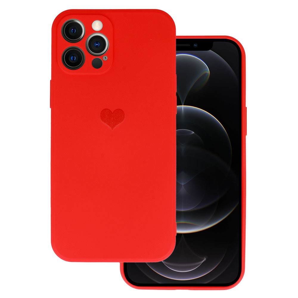 Vennus Silicone Heart Case for Iphone 11 Pro design 1 red
