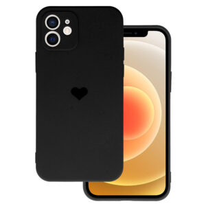 Vennus Silicone Heart Case for Iphone 12 design 1 black