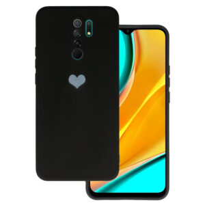 Vennus Silicone Heart Case for Xiaomi Redmi 9 design 1 black