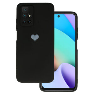 Vennus Silicone Heart Case for Xiaomi Redmi 10 design 1 black