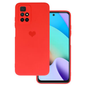 Vennus Silicone Heart Case for Xiaomi Redmi 10 design 1 red