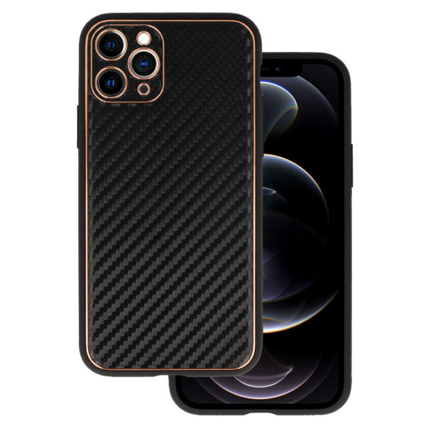 TEL PROTECT Leather Carbon Case for Iphone 11 Pro Black