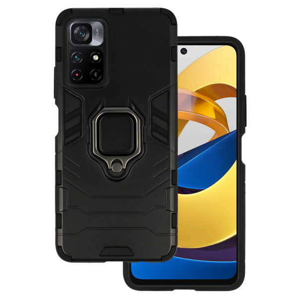 Ring Armor Case for Xiaomi Poco M4 Pro 5G Black