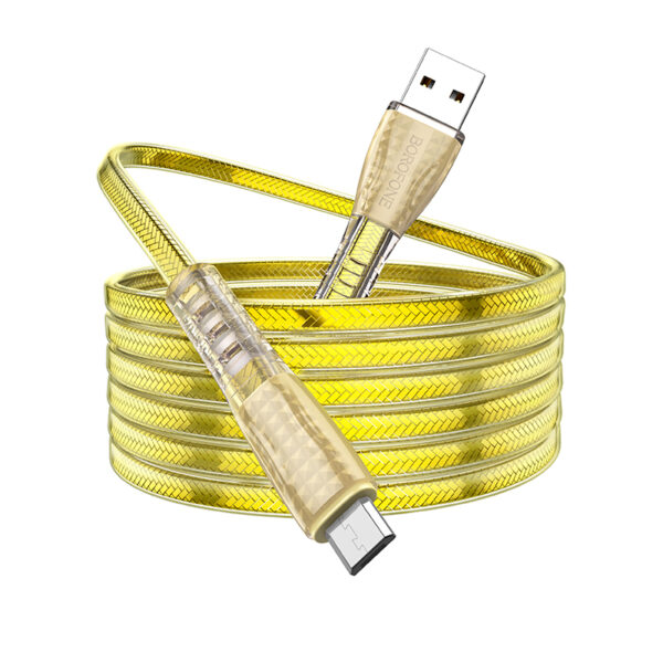 Borofone Cable BU31 Clear Shadow Jelly - USB to Micro USB - 2,4A 1 metre gold