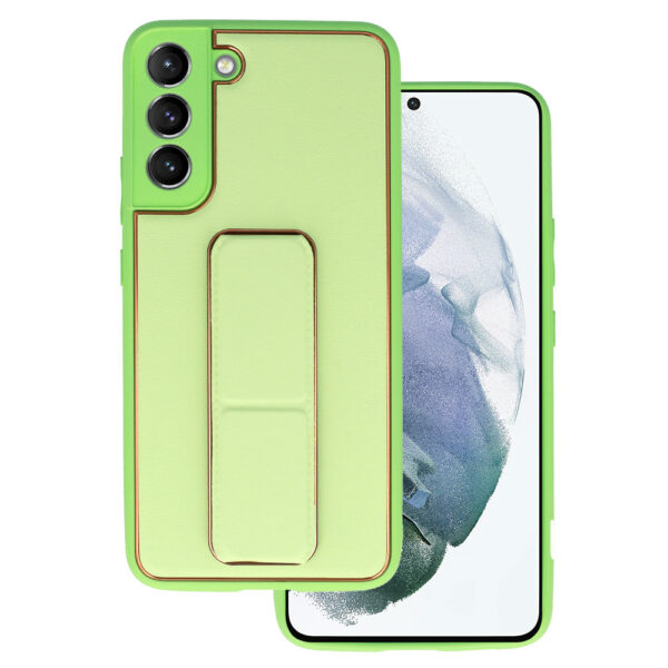 TEL PROTECT Leather Luxury Stand Case for Samsung Galaxy S22 Plus Mint