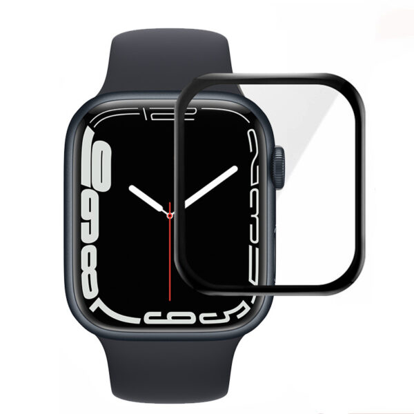 Tempered Glass HARD PMMA Full Glue Watch Protector for Apple Watch 7/8/9 41mm