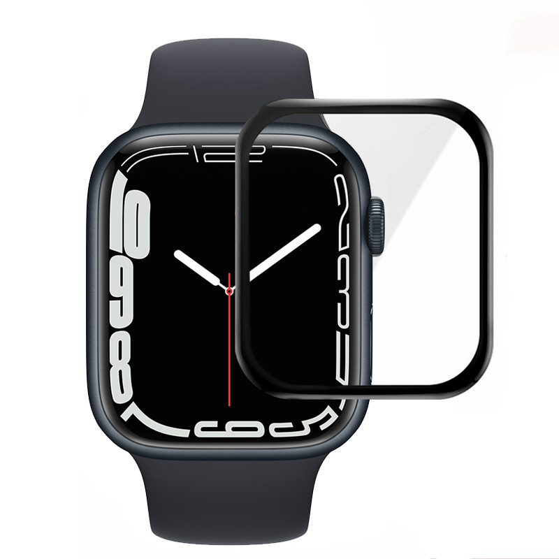 Tempered Glass HARD PMMA Full Glue Watch Protector for Apple Watch 7/8/9 41mm