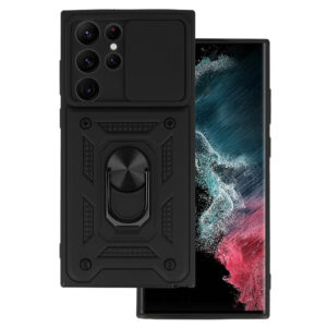 Slide Camera Armor Case for Samsung Galaxy S22 Ultra Black