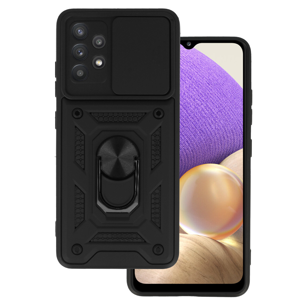 Slide Camera Armor Case for Samsung Galaxy A32 4G Black