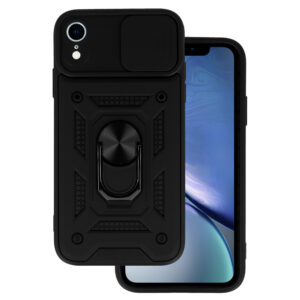 Slide Camera Armor Case for Iphone XR Black
