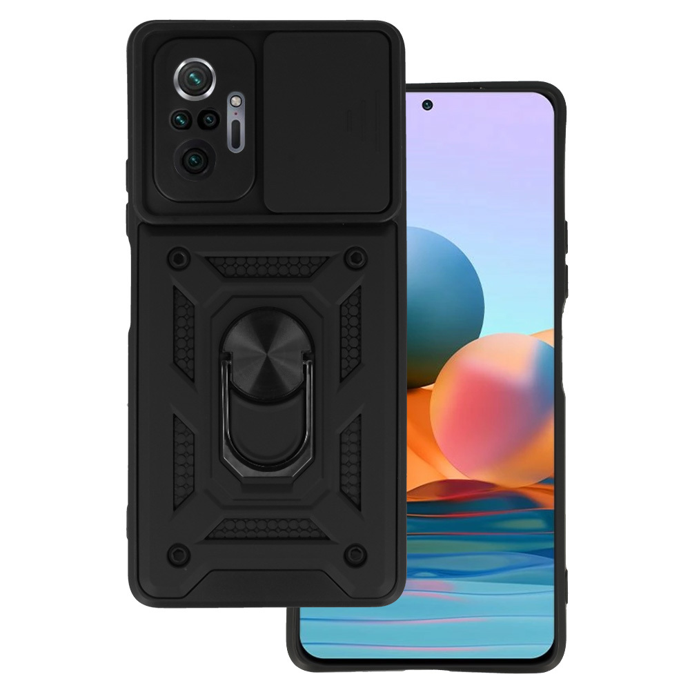 Slide Camera Armor Case for Xiaomi Redmi Note 10 Pro/Note 10 Pro Max Black