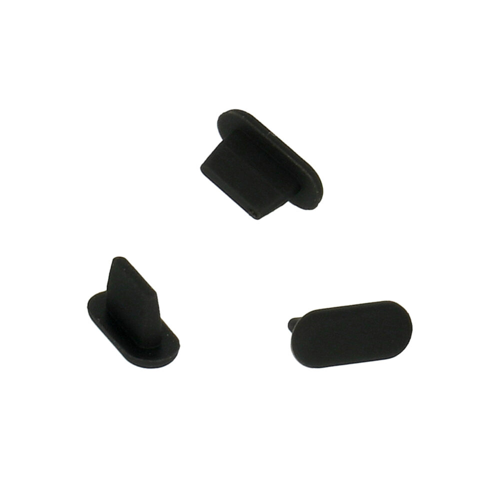 Silicone anti-dust plug Lightning black - 10 pieces