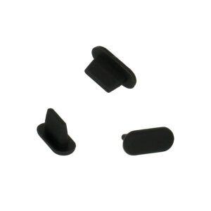 Silicone anti-dust plug Lightning black - 10 pieces