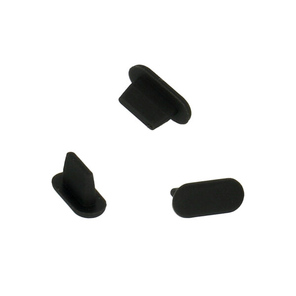 Silicone anti-dust plug Lightning black - 10 pieces