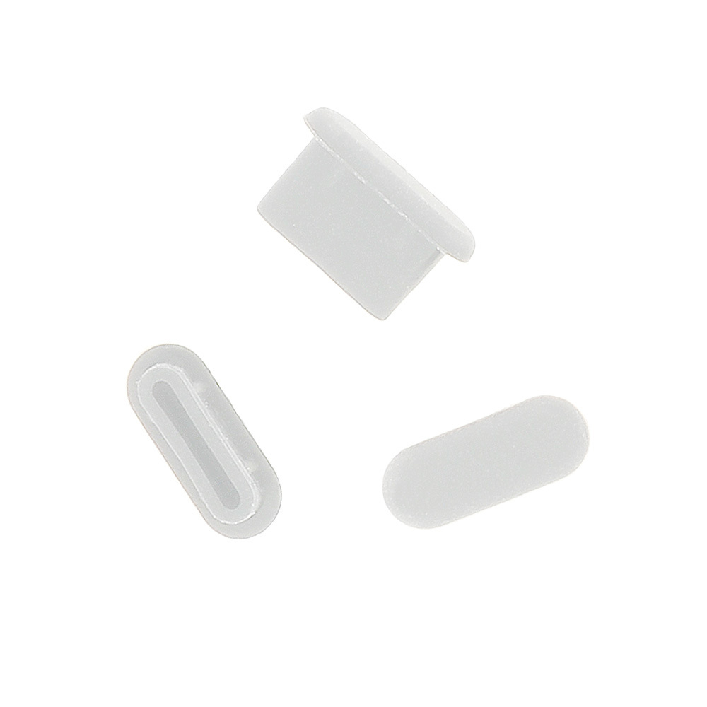 Silicone anti-dust plug Type C white - 10 pieces
