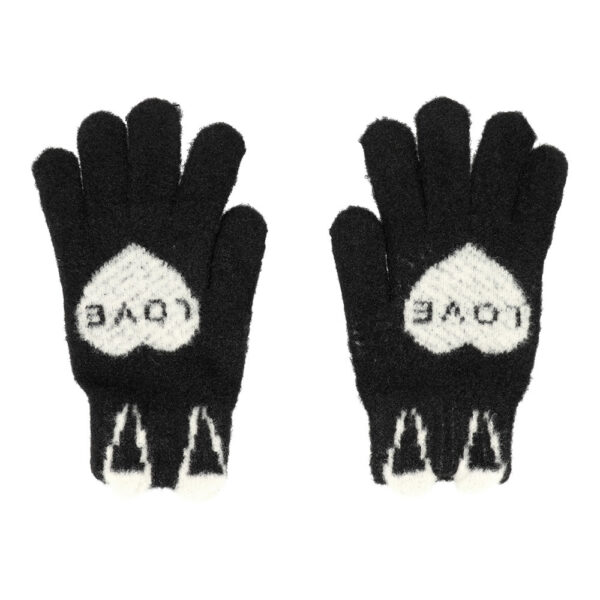 Gloves for touch screens LOVE BLACK