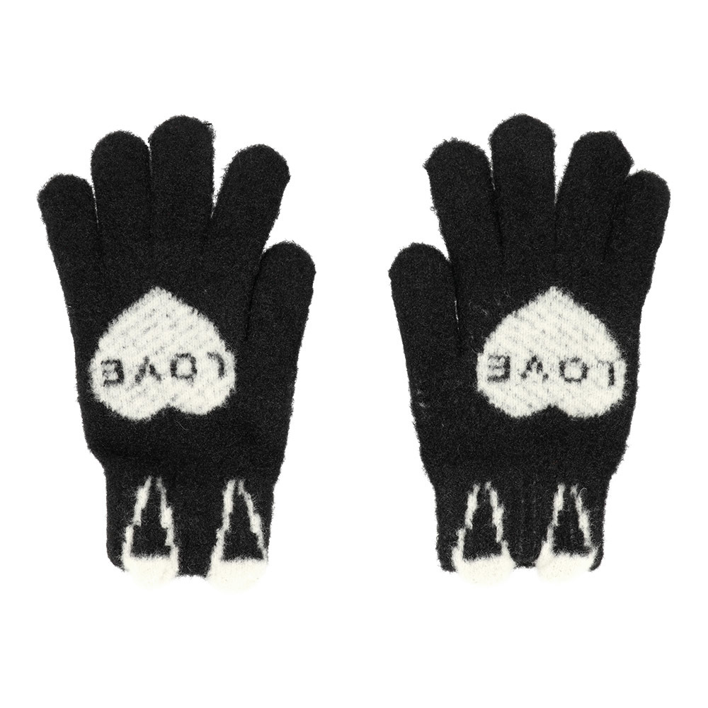 Gloves for touch screens LOVE BLACK