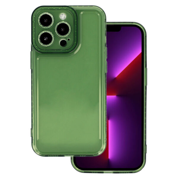 Crystal Diamond 2mm Case for Iphone 13 Pro Max Transparent green