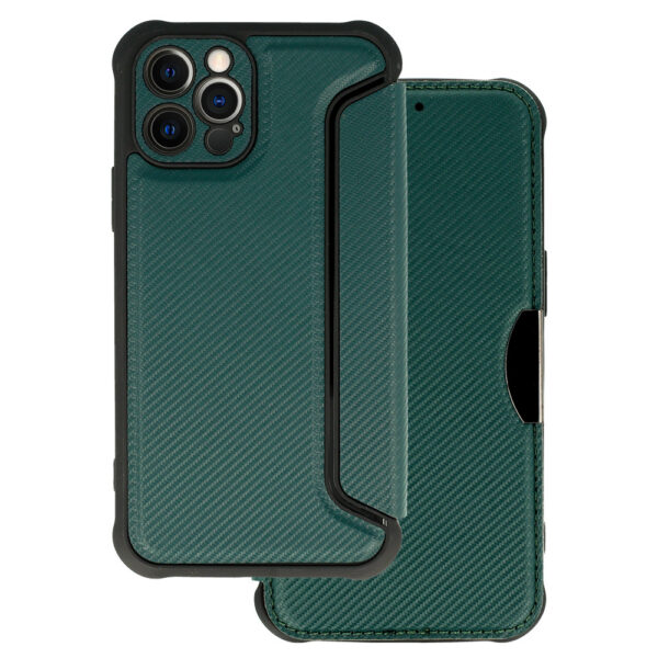 Razor Carbon Book Case for Iphone 12 Pro dark green