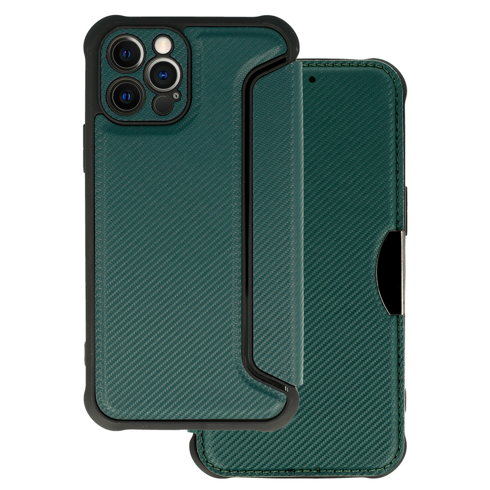 Razor Carbon Book Case for Iphone 12 Pro dark green