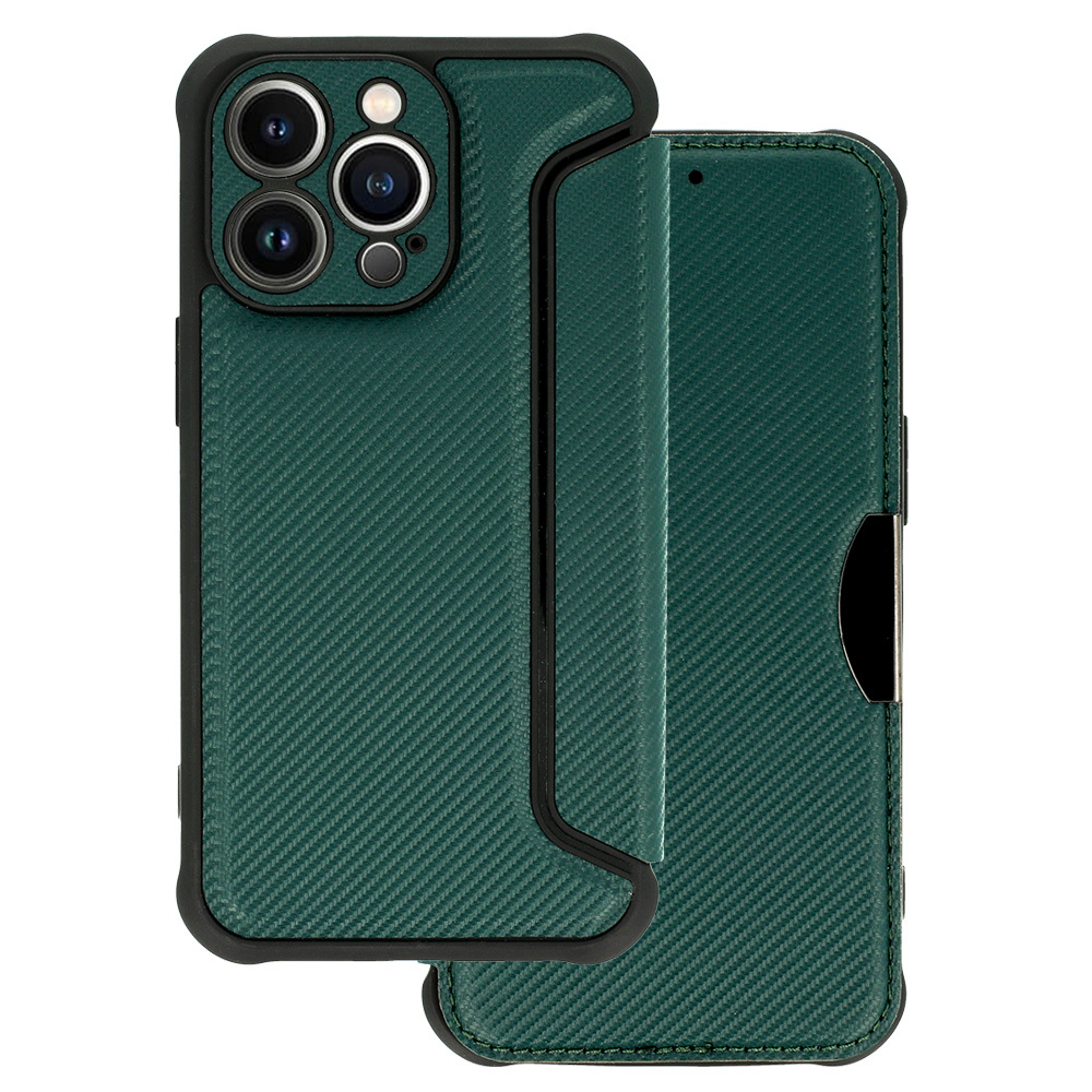 Razor Carbon Book Case for Iphone 13 Pro dark green
