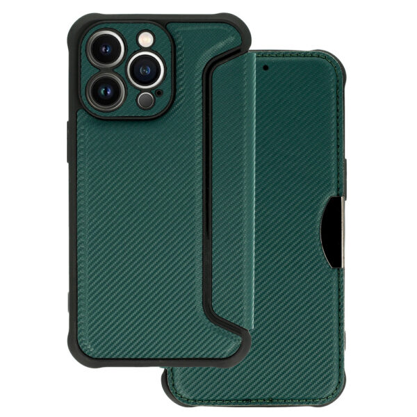 Razor Carbon Book Case for Iphone 13 Pro Max dark green