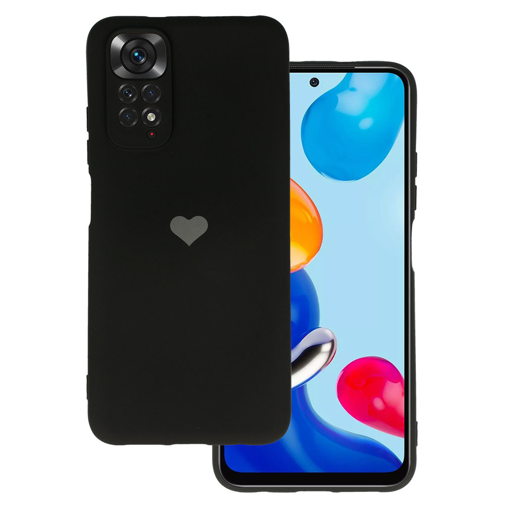 Vennus Silicone Heart Case for Xiaomi Redmi Note 11 Pro/Note 11 Pro 5G design 1 black
