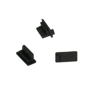 Silicone anti-dust plug USB black - 10 pieces