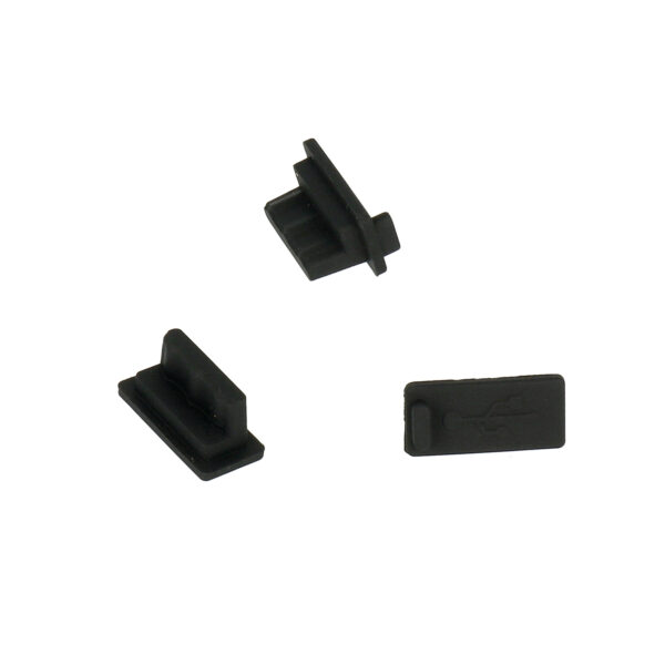 Silicone anti-dust plug USB black - 10 pieces