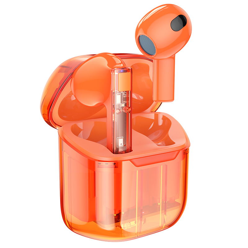 product-84756 Borofone TWS Bluetooth Earphones BW23 Crystal Bean Transparent Edition Orange