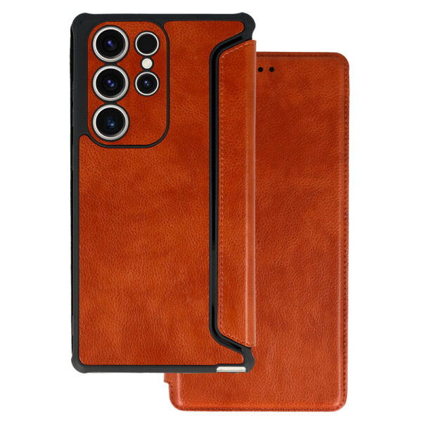Razor Leather Book Case for Samsung Galaxy S23 Plus brown