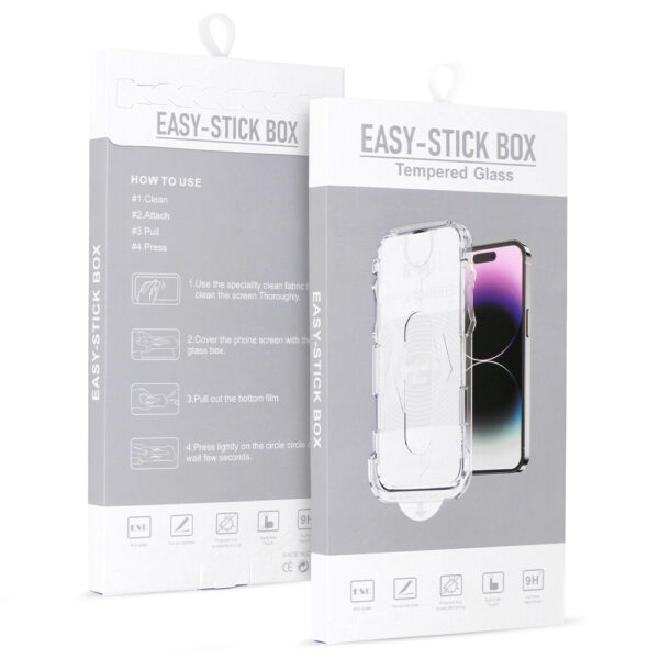 Tempered Glass Full Glue Easy-Stick Box for IPHONE 14 PRO BLACK