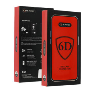 Tel Protect Full Glue 6D Tempered Glass for IPHONE 12/12 PRO Black - 10 PACK