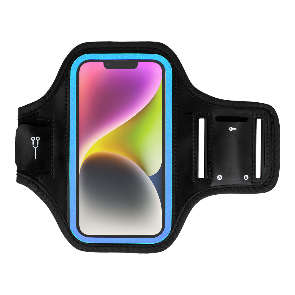 Armband SLIM Type 2 Case for Iphone 15 Pro Max/16 Pro Max/Samsung A15/A16/A25/A34/A55/M35/S20 FE/S24 FE/S24 Plus/S24 Ultra (6,0 Inches) Black-blue