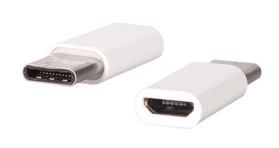 Charger adapter - Type C to Micro USB - WHITE
