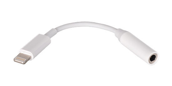 Earphones Adapter Iphone - Lightning na jack 3,5mm - White