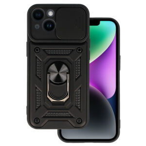 Slide Camera Armor Case for Iphone 15 Black