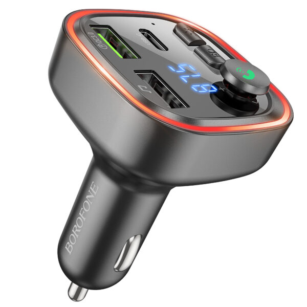 Borofone Transmitter FM BC48 Broad MP3, Bluetooth - 2xUSB + Type C - QC 3.0 18W black