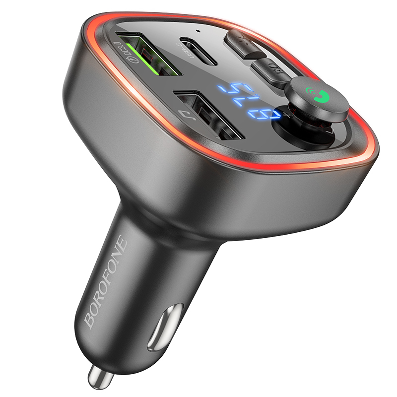 Borofone Transmitter FM BC48 Broad MP3, Bluetooth - 2xUSB + Type C - QC 3.0 18W black