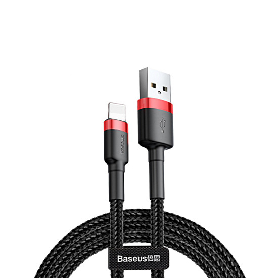 Baseus Cable Cafule - USB to Lightning - 2,4A 1 meter (CALKLF-B19) black and red
