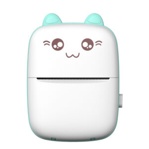 Mini bluetooth thermal printer for photos, notes white-blue