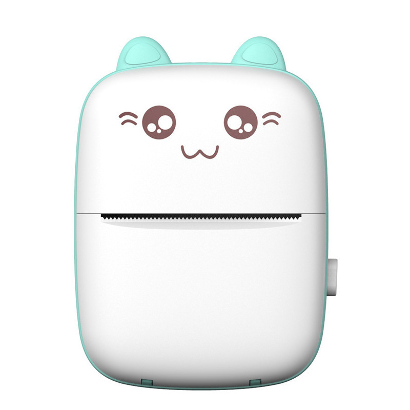 Mini bluetooth thermal printer for photos, notes white-blue