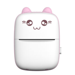 Mini bluetooth thermal printer for photos, notes white-pink