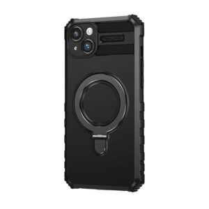 Tel Protect Armor Magsafe Metal Ring Case for Iphone 15 Plus black